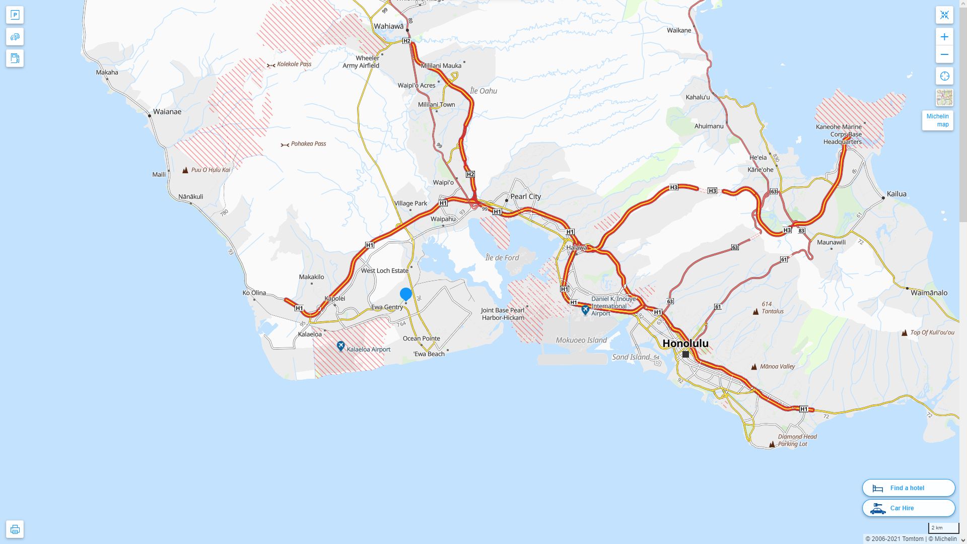 Ewa Gentry Hawaii Highway and Road Map